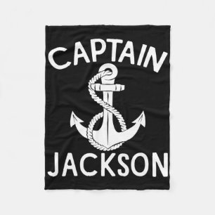 Captain Jackson Yacht Boat Sailing Boating Ship Fleece Blanket