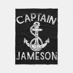 Captain Jameson Yacht Anchor Boat Ship Boating Fleece Blanket