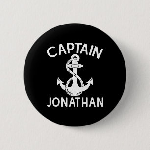 Captain Jonathan Boat Anchor Yacht Boating Ship  6 Cm Round Badge