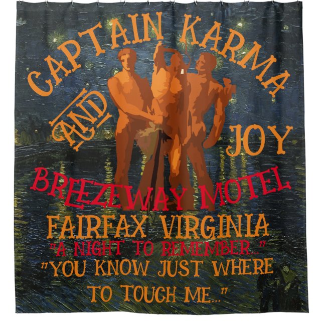 Captain Karma & Joy Breezeway Motel Fairfax VA Shower Curtain (Front)