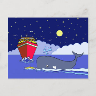 Captain Kayak Saved by Whale Postcard