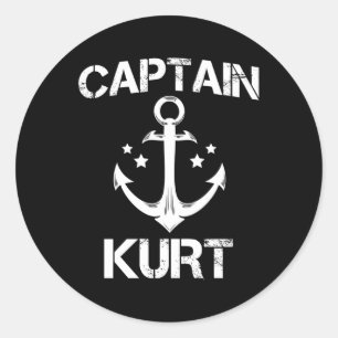 Captain Kurt Personalised Name Boat Classic Round Sticker
