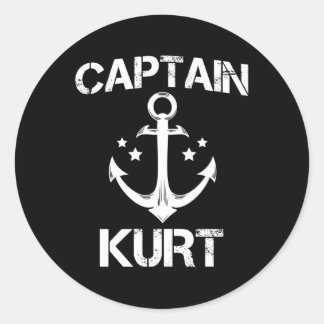 Captain Kurt Personalised Name Boat Classic Round Sticker