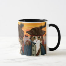 Captain Leo, Pirate Cat & Rat Fantasy Art Mug