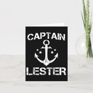 Captain Lester Funny Birthday Personalised Name Bo Card