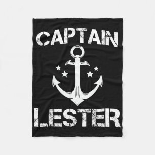 Captain Lester Funny Birthday Personalised Name Bo Fleece Blanket