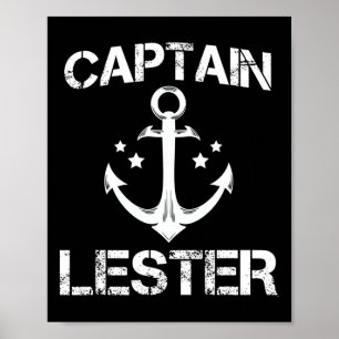Captain Lester Funny Birthday Personalised Name Bo Poster