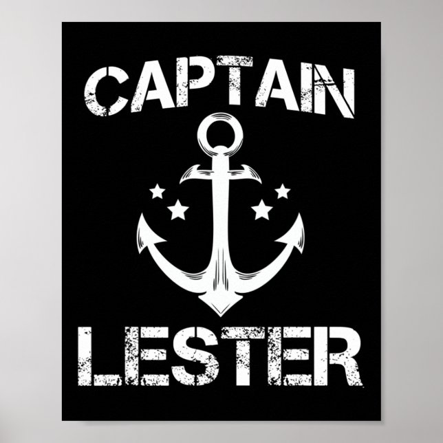 Captain Lester Funny Birthday Personalised Name Bo Poster (Front)