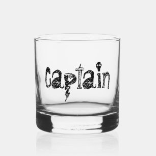 Captain Lettering Whiskey Glass