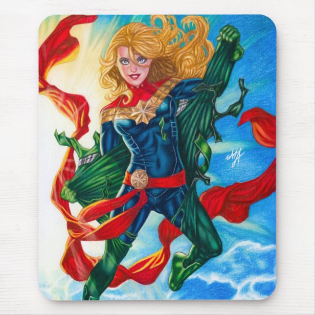 Captain Marvel ~ Carol Danvers Mouse Mat (Front)
