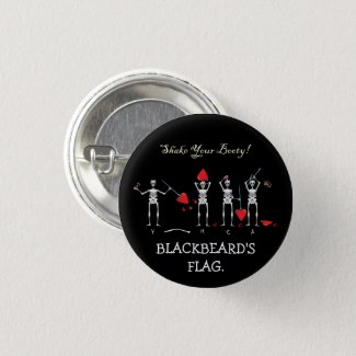 CAPTAIN MAYFLOWER'S Blackbeard Flag 3 Cm Round Badge