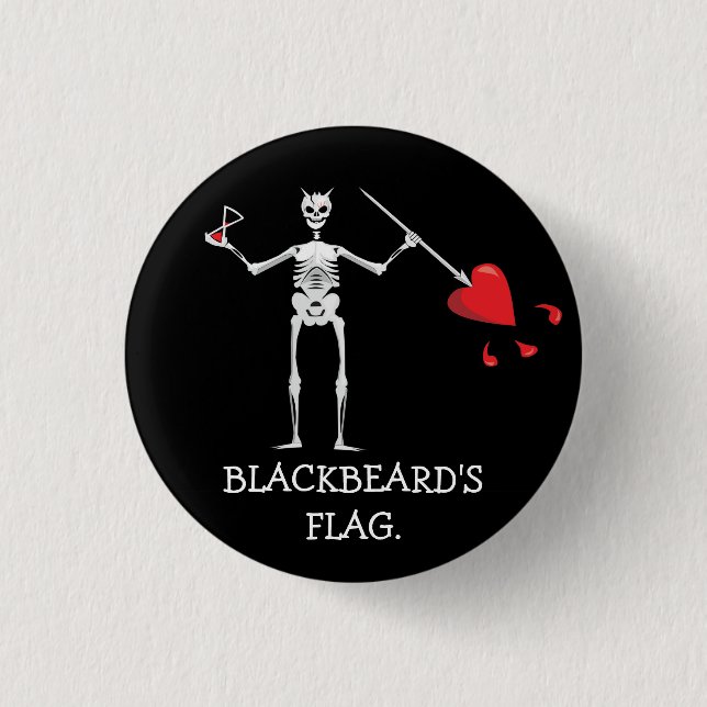 CAPTAIN MAYFLOWER'S Blackbeard Flag 3 Cm Round Badge (Front)