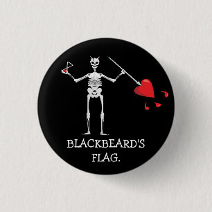 CAPTAIN MAYFLOWER'S Blackbeard Flag 3 Cm Round Badge