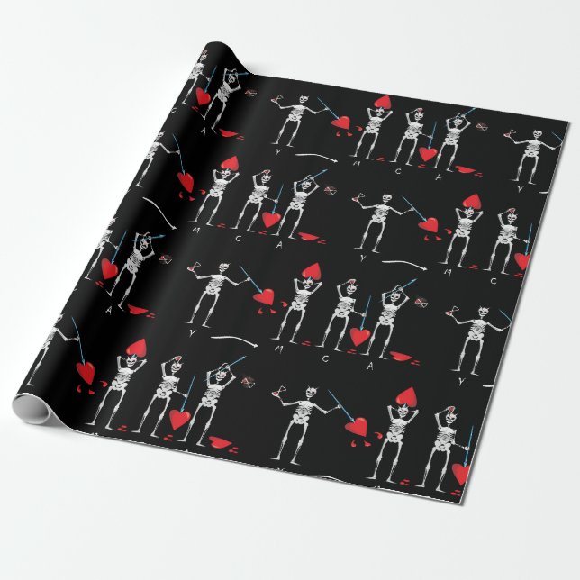 CAPTAIN MAYFLOWER'S Blackbeard Flag Wrapping Paper (Unrolled)