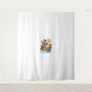 Captain Meowbeard – Funny Pirate Cat Graphic Tapestry