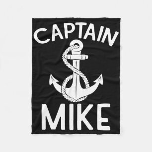 Captain Mike Yacht Boating Ship Boat Anchor Fleece Blanket