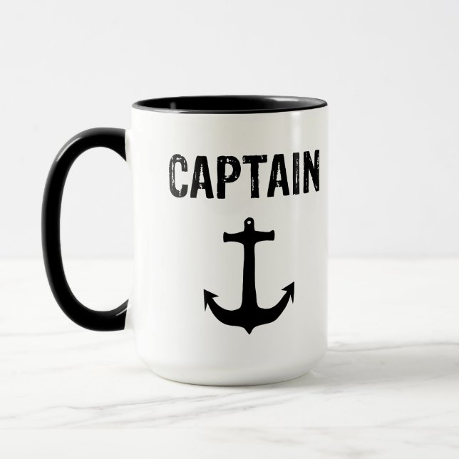 Captain, minimalistic design mug (Left)