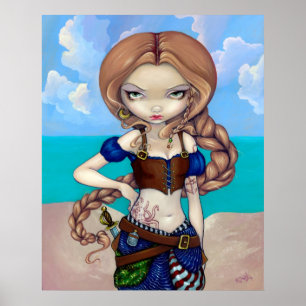 Captain Molly Morgan Art Print - Pirate Girl