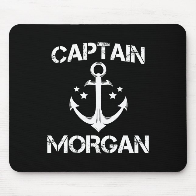 Captain Morgan Funny Birthday Personalised Surname Mouse Mat (Front)