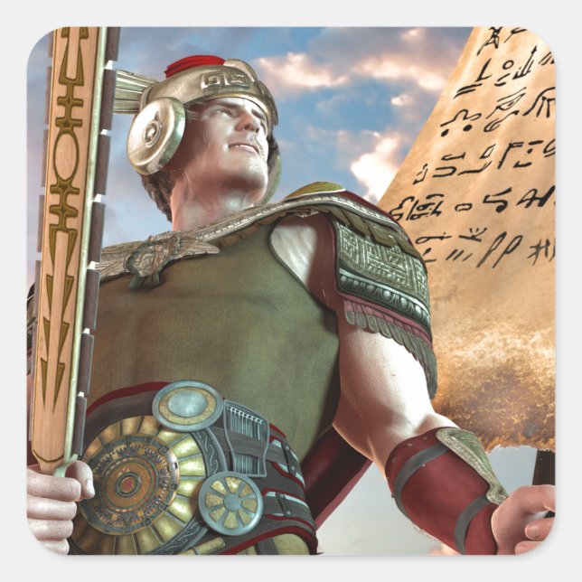 Captain Moroni Square Sticker (Front)