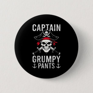 Captain Mpy Pants Rate Humor Skull Graphic 6 Cm Round Badge