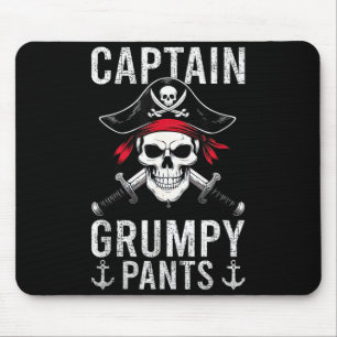 Captain Mpy Pants Rate Humor Skull Graphic  Mouse Mat