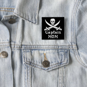 Captain Mum 15 Cm Square Badge