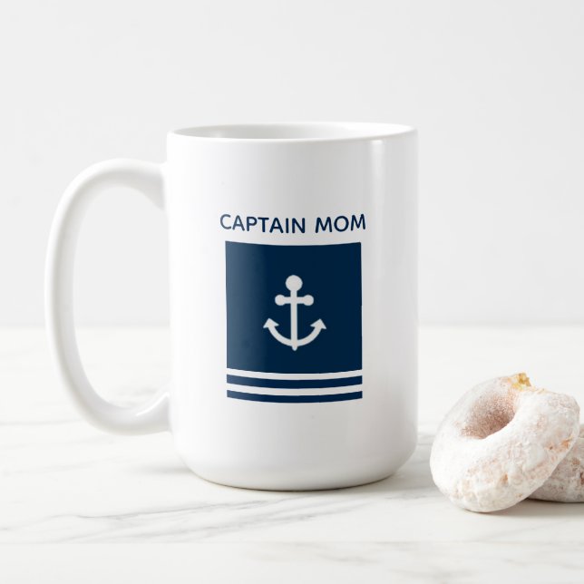 Captain Mum Anchor Coffee Mug (With Donut)