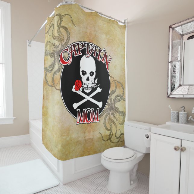 Captain Mum - Embraced by the Deep Shower Curtain (In Situ)