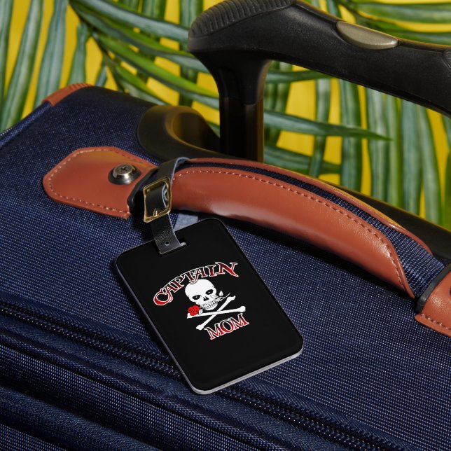 Captain Mum (Rose) Luggage Tag (Front Insitu 1)