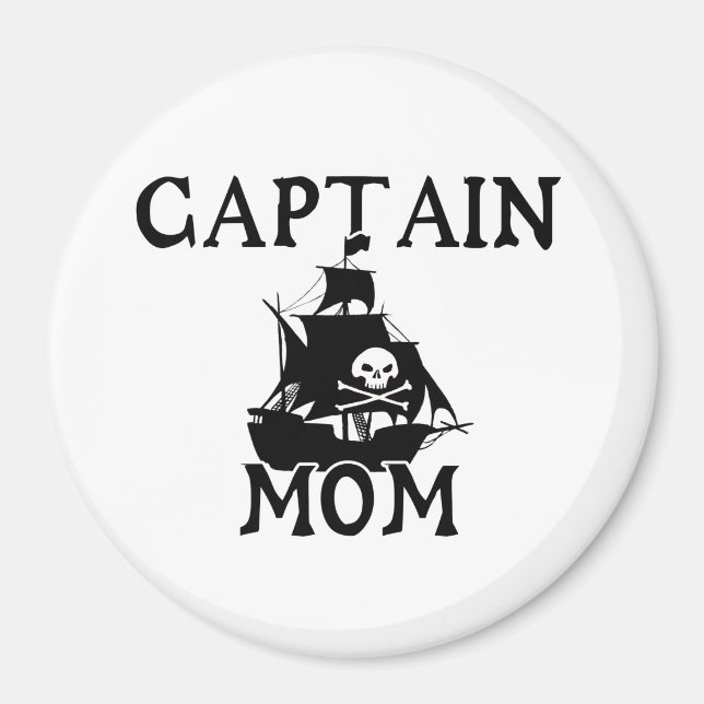 Captain Mum Round Magnet (Front)