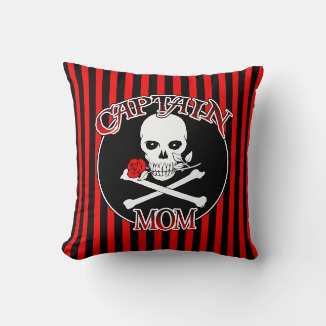 Captain Mum Throw Pillow (Front)