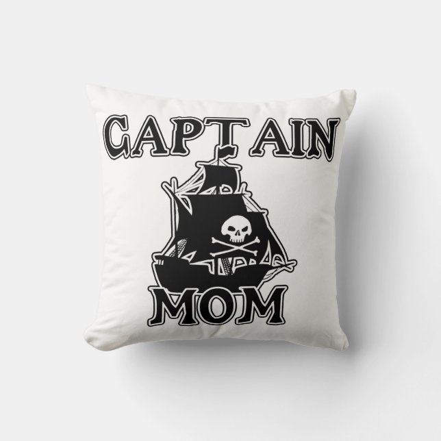 Captain Mum Throw Pillow (Front)