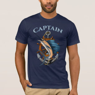 Captain Nautical Anchor Deep Sea Fishing T-Shirt
