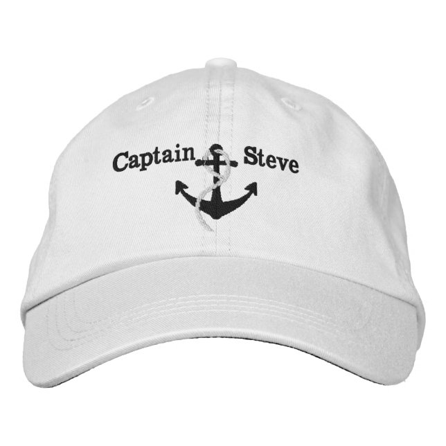 Captain Nautical Name Anchor Sailing Hat (Front)