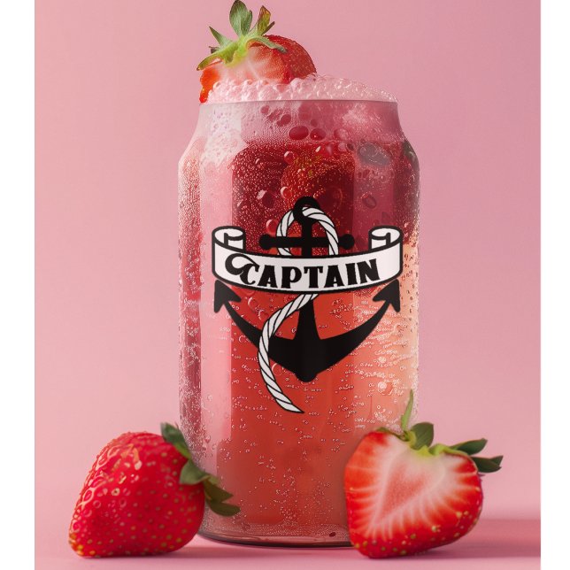 Captain Nautical Sailor Sailing Cool Can Glass (Sailing Captain Drinkware. The  perfect gift for the boater in your life.)
