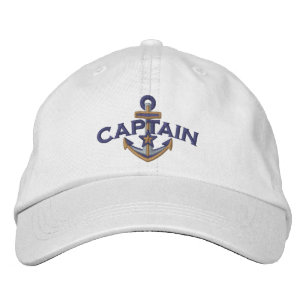 Captain Nautical Star Anchor Embroidery Embroidered Hat