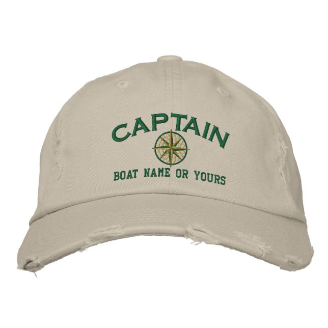 Captain Nautical STAR Personalise it! Embroidery Embroidered Hat (Front)
