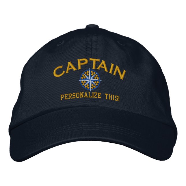 Captain Nautical STAR Personalise it! Embroidery Embroidered Hat (Front)