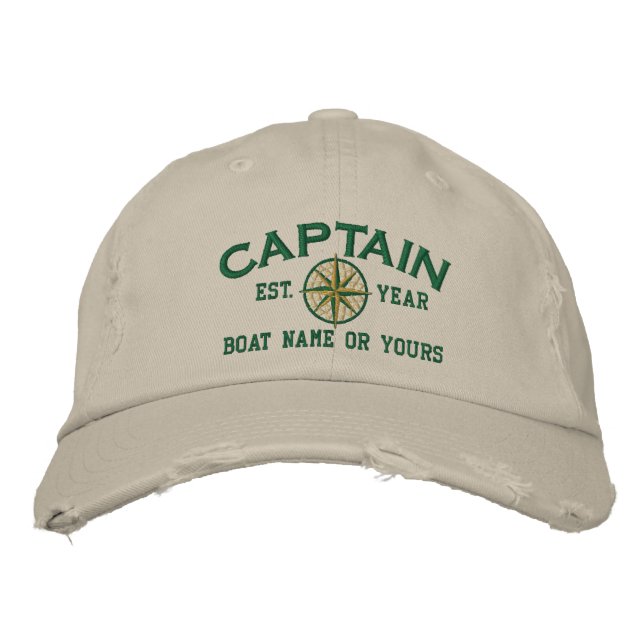 Captain Nautical STAR Personalise it! Embroidery Embroidered Hat (Front)