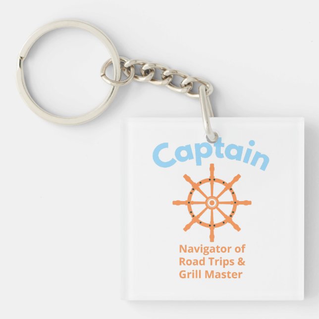 Captain – Navigator of Road Trips Key Ring (Front)
