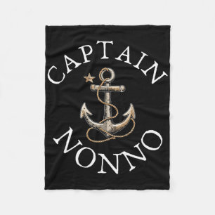Captain Nonno Boat Sailing Boating Vintage Anchor Fleece Blanket