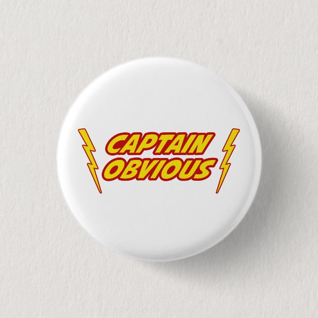 Captain Obvious Superhero 3 Cm Round Badge (Front)