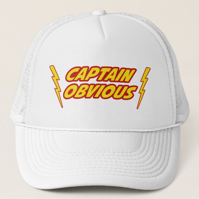 Captain Obvious Superhero Trucker Hat (Front)