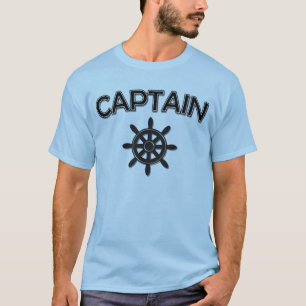 Captain of the boat with ships wheel T-Shirt