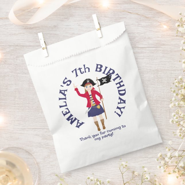 Captain of the Pirate Ship Birthday Party Favour Bags (Clipped)