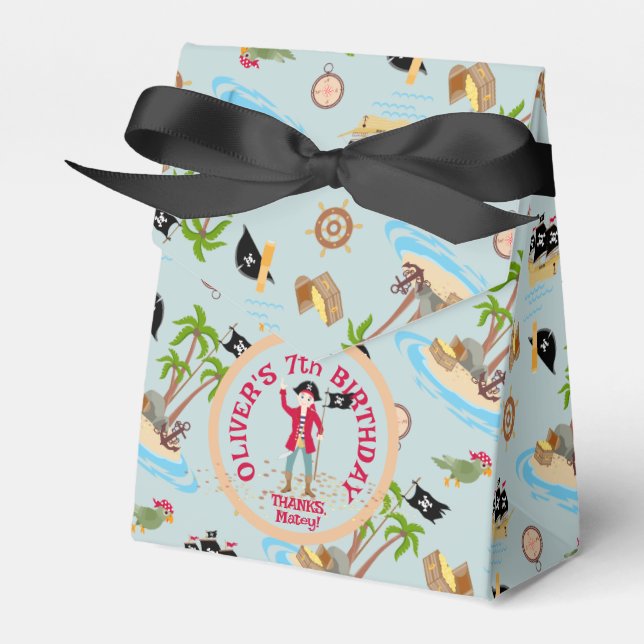 Captain of the Pirate Ship Birthday Party Favour Box (Front Side)