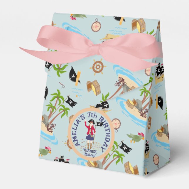 Captain of the Pirate Ship Birthday Party Favour Box (Front Side)
