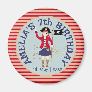 Captain of the Pirate Ship Birthday Party Magnet