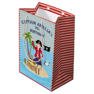 Captain of the Pirate Ship Birthday Party Medium Gift Bag